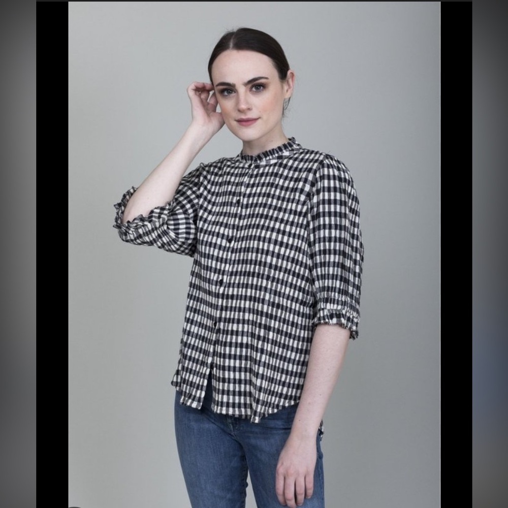 Apiece Apart Los Altos cotton gingham top. Size 2